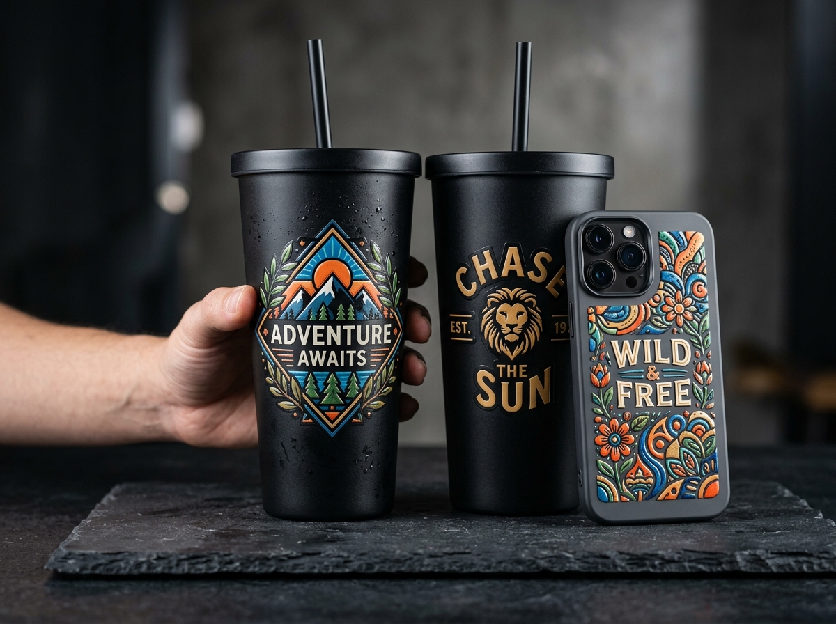 UV DTF Printing Transfers on accessories and products